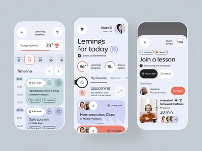 Online Education - Mobile app app design college e learning education learning learning platform mobile app online class online course online education school ui university ux