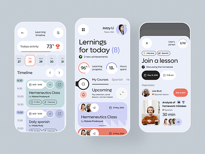 Online Education - Mobile app app design college e learning education learning learning platform mobile app online class online course online education school ui university ux