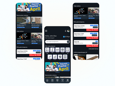 Erlangga Learning APP - Erklika application edu edu app education elearning home page learning app learning modul mobile app ui uiux