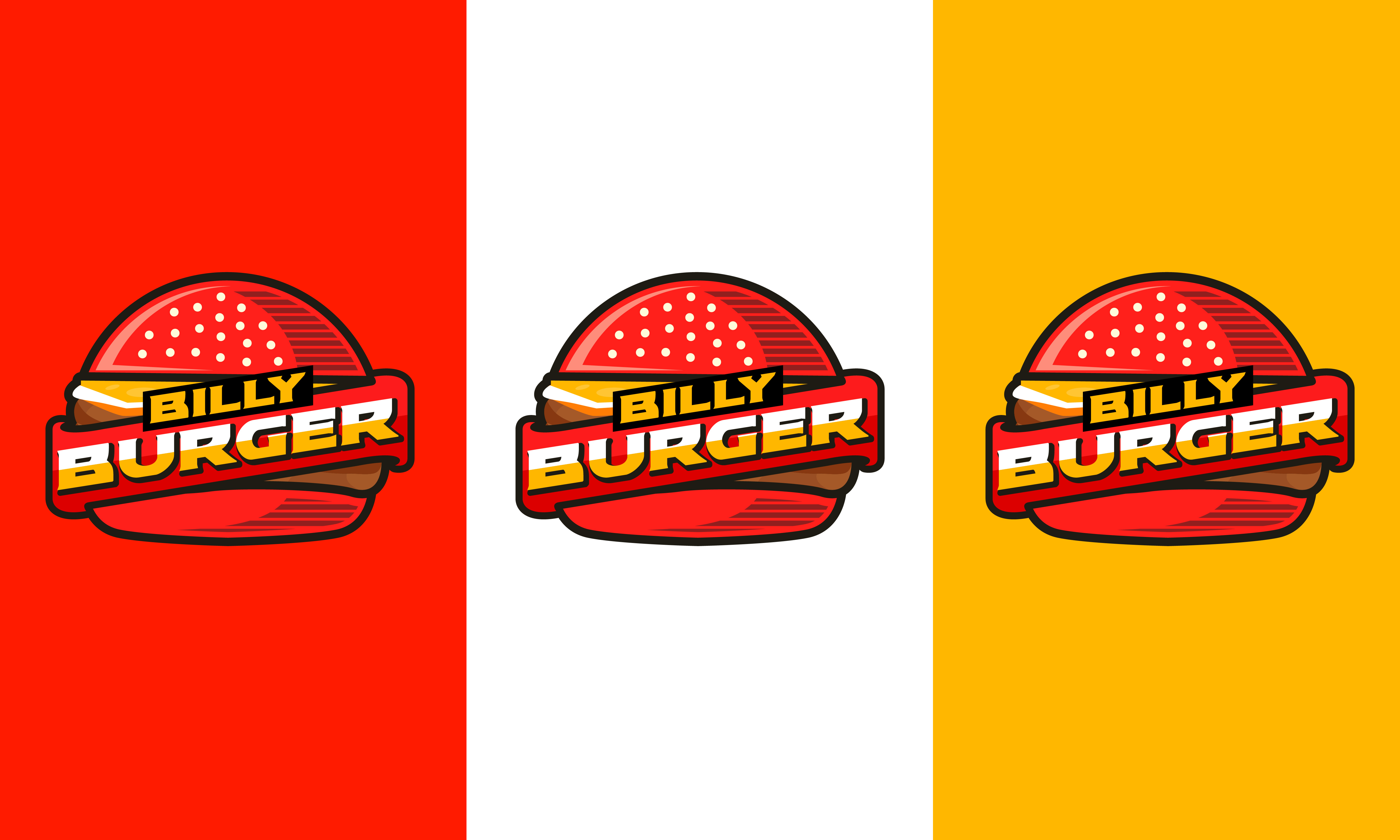 BILLY BURGER - FAST FOOD BRAND LOGO branding burger burger logo creative logo custom logo designing fast food food food brand graphic design logo restaurant