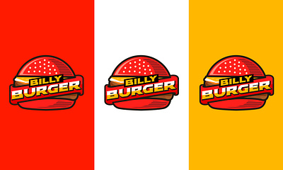 BILLY BURGER - FAST FOOD BRAND LOGO branding burger burger logo creative logo custom logo designing fast food food food brand graphic design logo restaurant