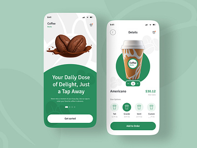 Coffee Shop Mobile App android appdesign cafe cleandesign coffeeshop darkmode designinspiration ecommerce foodanddrink illustrations ios lightmode minimaldesign mobileapp moderndesign productdesign prototyping uiux userexperience userinterface