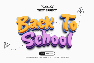 Back To School Text Effect 3D Soft Style 3d back to school children design editable effect emboss font lettering modern pastel soft style text type typeface typography