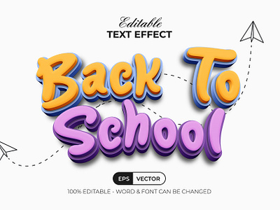 Back To School Text Effect 3D Soft Style 3d back to school children design editable effect emboss font lettering modern pastel soft style text type typeface typography