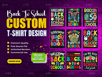 Back To School T-Shirt Design Bundle. back to school t shirt design bulk t shirt design custom t shirt design graphic design graphic t shirt design graphic t shirt design illustration t shirt design free t shirt design mockup t shirt design vector trendy t shirt trendy t shirt design typography t shirt design vintage t shirt design