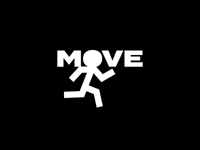 Move branding design graphic design illustration illustrator logo man minimal move stickman typography vector