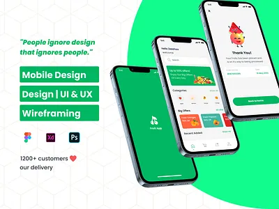 Grocery Mobile App Design With mockups app design app ui ux b2b b2c beautiful home page design ecommerce ecommerrce app frouit app design fruits app grocery app grocery app design home page login screens ui ui ux ui ux design ux ui