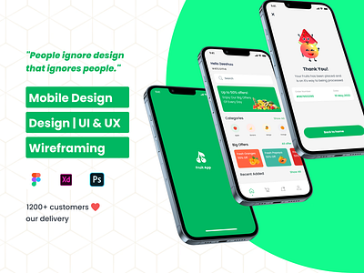 Grocery Mobile App Design With mockups app design app ui ux b2b b2c beautiful home page design ecommerce ecommerrce app frouit app design fruits app grocery app grocery app design home page login screens ui ui ux ui ux design ux ui