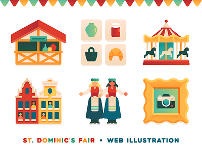 Web Illustration for St. Dominic's Fair dominikański festival gradients icon jarmark st dominic fair web illustration św dominika