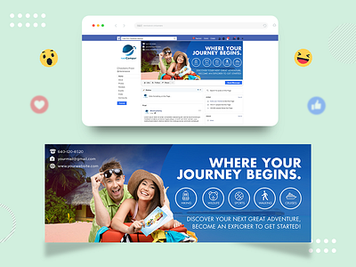 Travel Company Facebook Cover Design ads design banner design branding design graphicdesign homepage design ui ui design webdeisgn