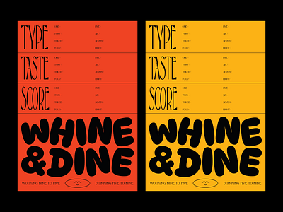 Wine Night Cards bold branding card drink event food graphic design social club typographic wine