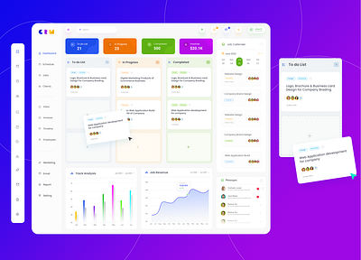 Job Tracking Web App Dashboard UI/UX Design admin panel crm dashboard dashboard design job management job tracking saas design ui user management web app web app design web application