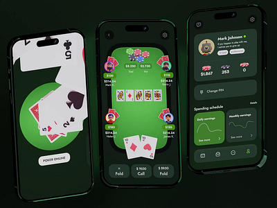 UI design and animation for poker app animation branding motion graphics ui