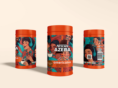 NESCAFE AZERA COFFEE PACKAGING DESIGN azera coffee label label branding nescafe packaging design