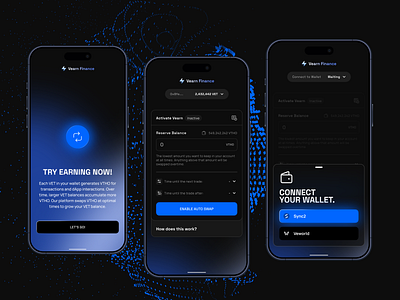 Crypto Passive Income Concept app application crypto cryptocurrency dark mode ethereum finance fintech fintech app mobile ui money ui ui design vechain wallet