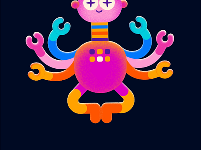 MeditationBot 3d animation branding character design design flying animation graphic design illustration logo logo design meditation meditation animation robot robot animation ui ux vector