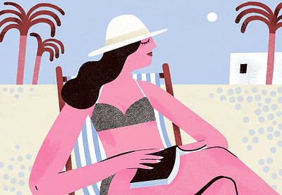 Beach Girl beach bikini book digital female girl holiday hot illustration palm tree procreate summer sun travel woman