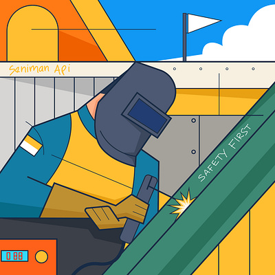 Welder art design illustration illustrator vector