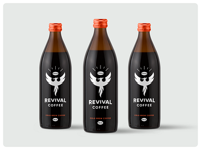 Revival Coffee – For Sale bean bird bottle branding can coffee dtc for sale identity label logo packaging phoenix revival
