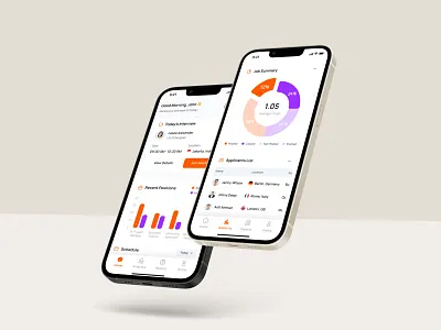 Hirehub - Mobile App 📱 app design hire app hiring app hr job seeker app mobile app ui ux