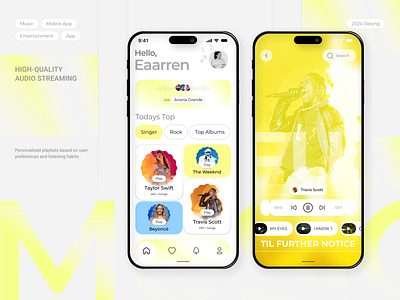 Music Streaming App Design 🎵 ai music app app design apple music branding creative design figma design gaana app graphic design music app music app design music streaming app netflix app prime music soundcloud spotify app streaming app ui ux wynk music youtube music app