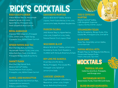 Waterfront Cocktail Menu alcbev design graphic design menu typography vector