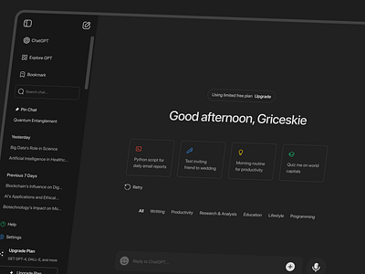 ChatGPT Redesigned: A More Intuitive and Accessible Experience ai behance chatgpt dribbble figma gpt ui ux