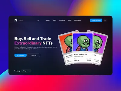 NFT Land - A World of Digital Art and Collectibles 🌐✨ 3d animation branding design graphic design illustration logo motion graphics typography ui ux vector