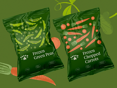 Frozen Vegetables Packaging Design branding design design studio digital art digital illustration graphic design illustration illustrator logo