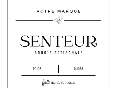 Etiquettes bougies artisanales branding canva conception design graphic design logo packaging print