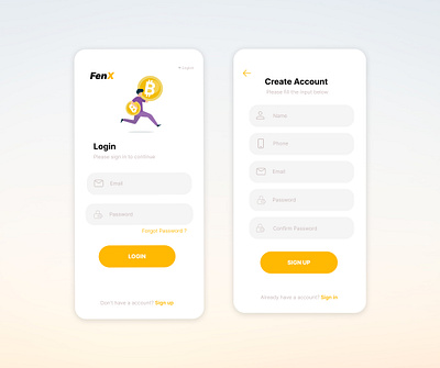 Signup page - UI design appdesign create account ui design figma finance app inspiration login login screen signup signup screen ui ui design uiux