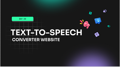 Day 23 of 100 Days Daily UI Challenge:: Text to Speech Converter 100daysofui css dailyui day23 designinspiration frontenddevelopment html interfacedesign javascript modernui speechrecognition texttospeech uichallenge uidesign uiuxdesign webdesign webdevelopment