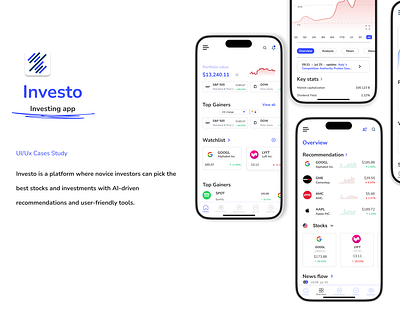 Investo - Casestudy figma uiux user exper user interface ux case study