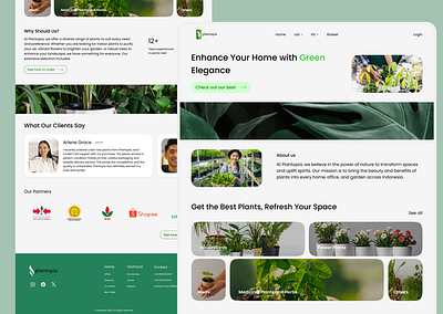 Plantopia | Web UI adobe xd branding design inspiration ecommerce figma flat design interaction design mobile plant services store ui ui design ui shot uiux uiux design ux ux design web design website