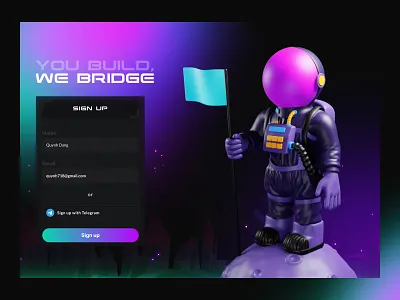 Sign up banner graphic design ui