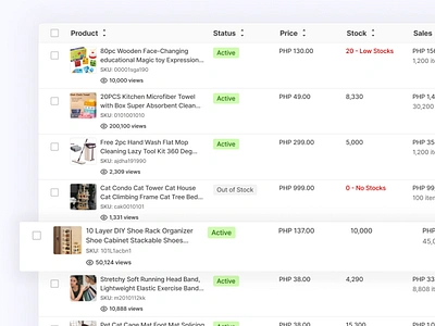 Seller Dashboard Table app concept dashboard ecommerce saas seller table table design ui ux web