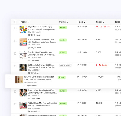 Seller Dashboard Table app concept dashboard ecommerce saas seller table table design ui ux web