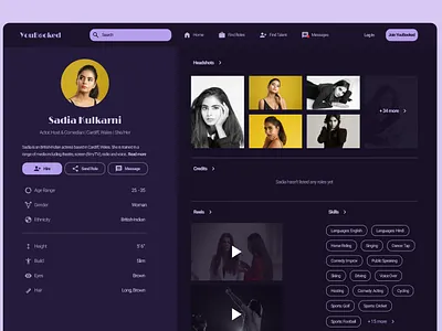#DailyUI 006 | Profile page on casting directory. acting actor directory profile profile page ui website