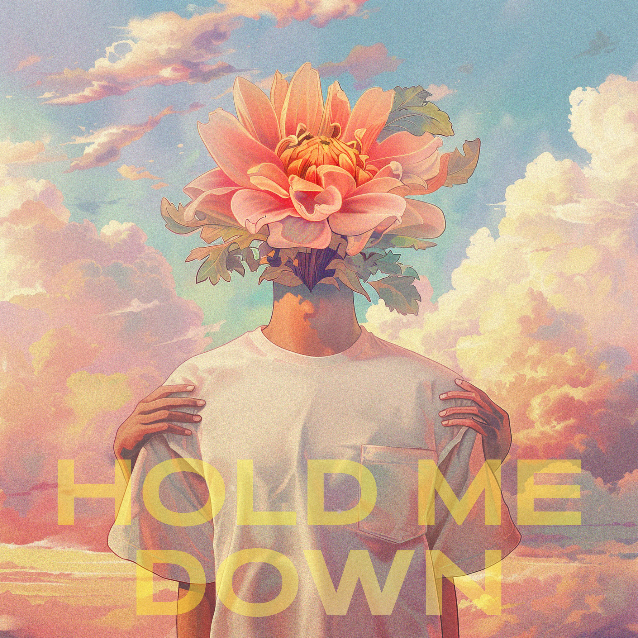 Hold Me Down bloom blooming clouds digital illustration floral flower graphic design illustration sky