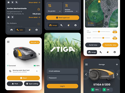Stiga app app design concept garden smart smarthome ui ui design ux ux design uxui