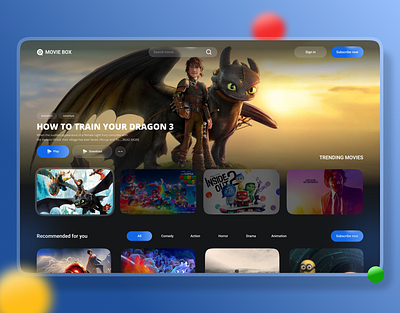 Hero Section for a movie streaming platform animation app design interaction movie movieapp streaming ui uiux ux website website design