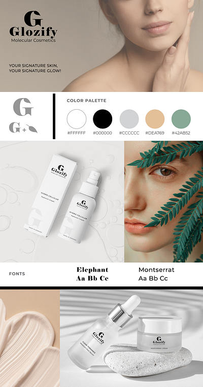 Styleguide/ Brand Identity Design Skincare Firma "Glozify" branding graphic design logo