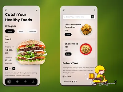 Food Delivered App animation deliverymadeeasy deliveryservice foodapp foodie foodlovers motion graphics ui