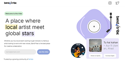 bandtribe app design ui