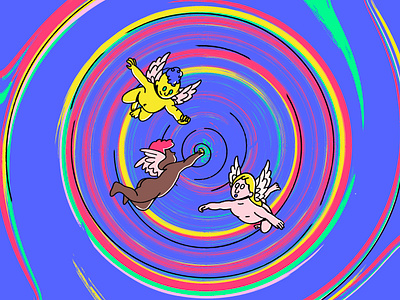 Take me to Wonderland abstract angel angels character design fly heaven psychedelic space trippy universe
