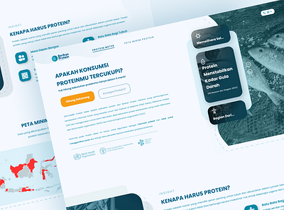 Protein Meter - Health & Nutrition Calculator Web App branding card design fish app fish website form health app health website nutrition website ocean app ocean website sea website ui ui design uiux user interface ux ux design web app web design website design