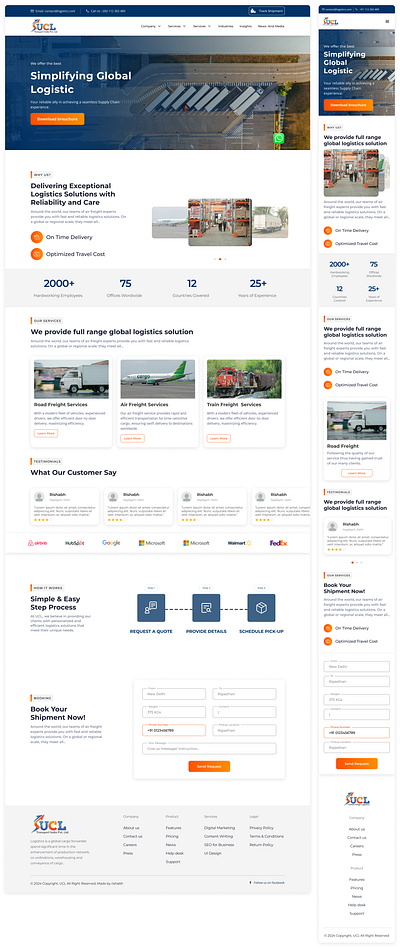 United Cargo Logistics Designs graphic design logistics mobile design ui web design