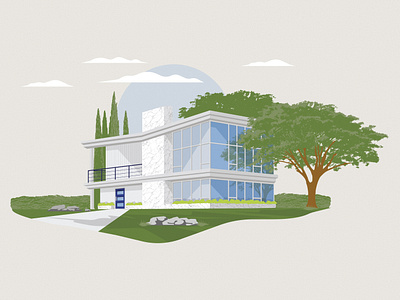 Modern House Illustration graphic design house illustration midmod modern perspective