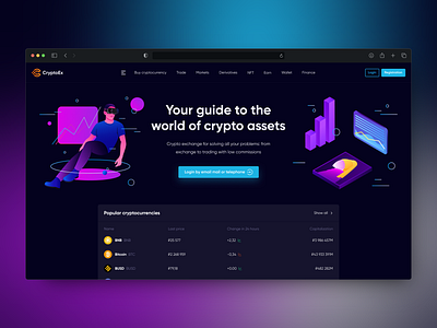 Crypto exchange website design uxui web design