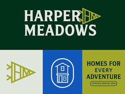 Harper Meadows Neighborhood Home Branding badge custom flag home homes meadow neighborhood new build pennant